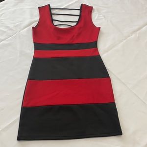 Beautiful red and black dress with open back